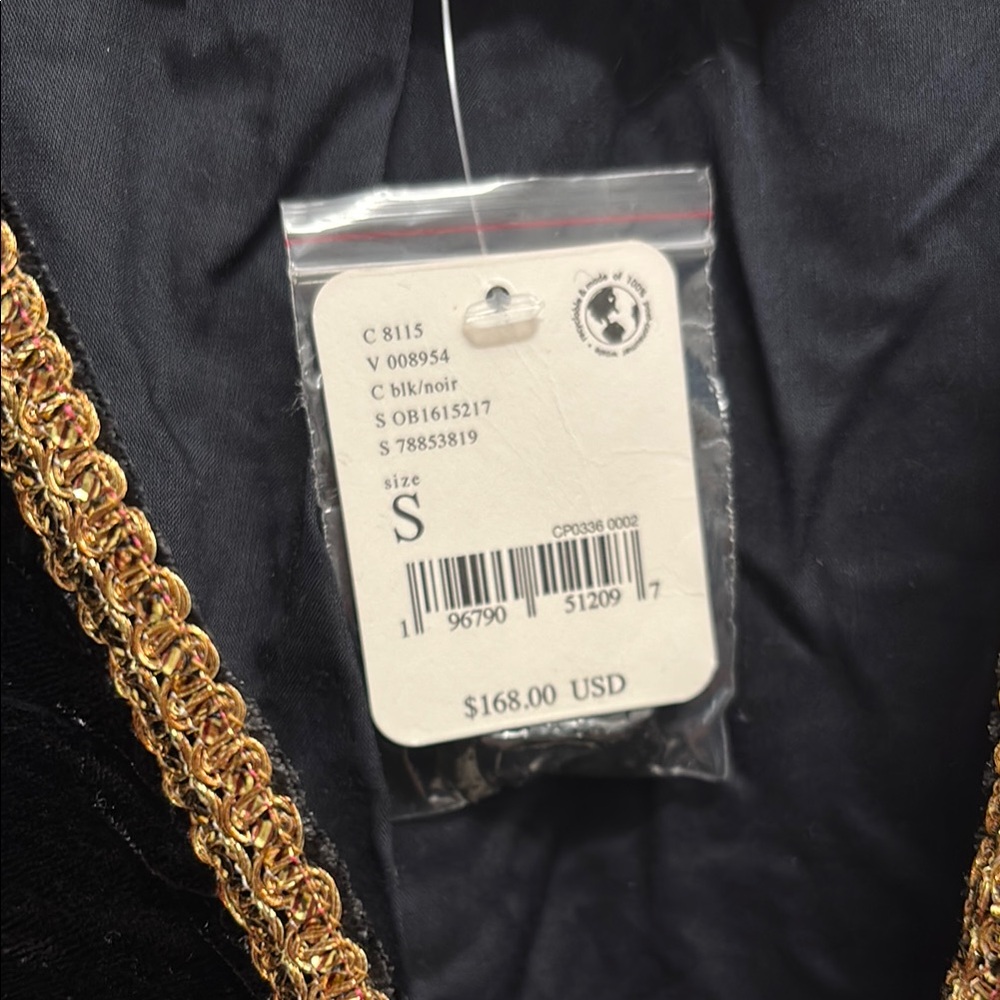 Free People Black and Gold Embroidered Blazer - Picture 3 of 5